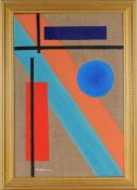 Leonow, Oleg (geb. 1938 in Königsberg, tätig in Rumänien) Öl/Lwd. Abstrakte Komposition mit blauem