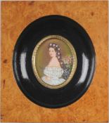 Unbekannt (Französischer Maler, 20. Jh.) Öl/Elfenbein. Miniaturbild, ovale Form. Porträt. d.