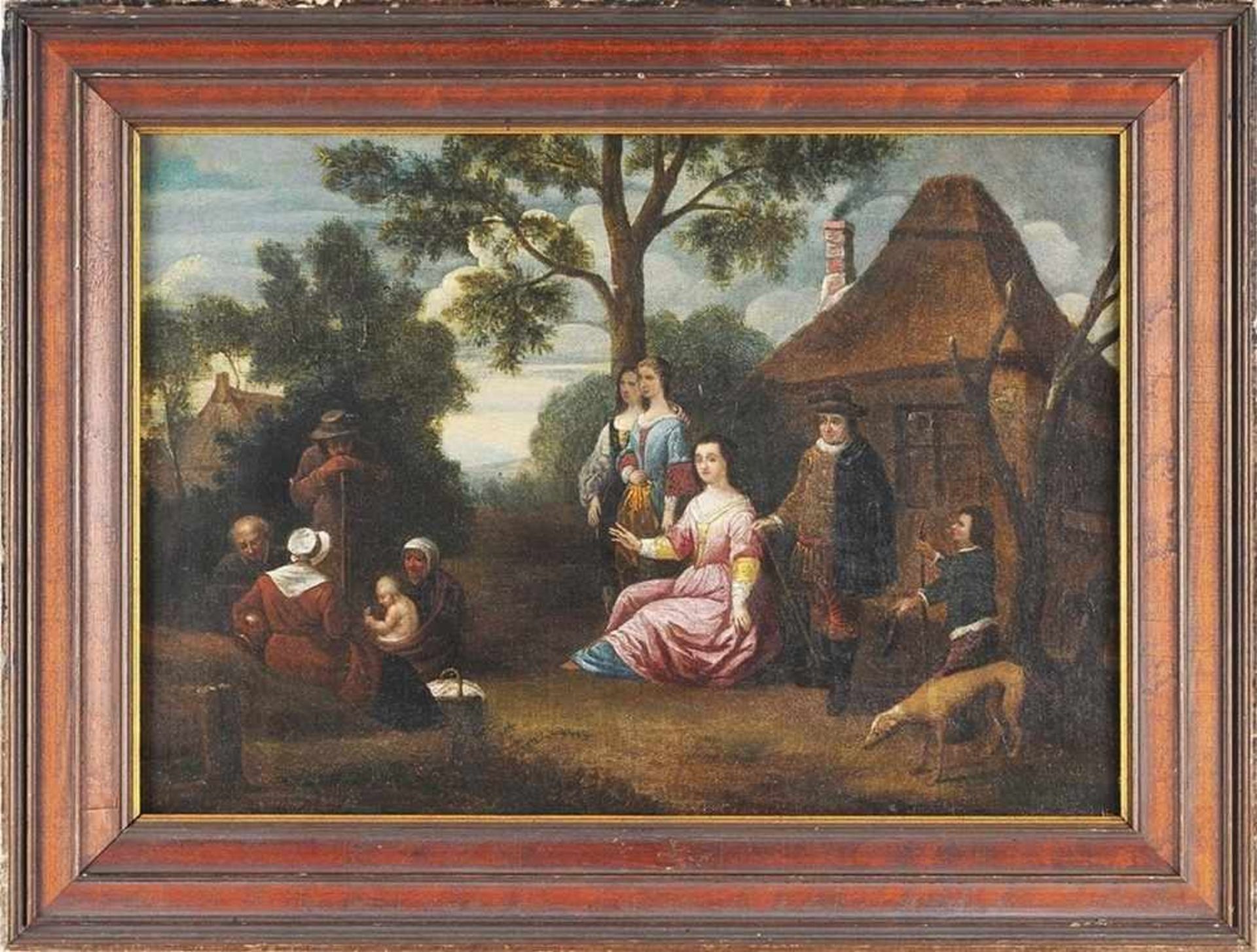 Horemans d. Ä., Jan Josef attr. (Antwerpen 1682 - 1759) Öl/Lwd. Figurenszene in Landschaft mit