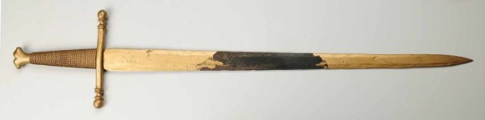 Schwert Gerader, drahtumwickelter Griff aus Eisen. Gerade Parierstange mit kugelförmigen Enden.