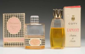 Paar Parfümflakons "L'Aimant" von COTY/ "Diorissimo" von Christian Dior. Mit Restinhalt.