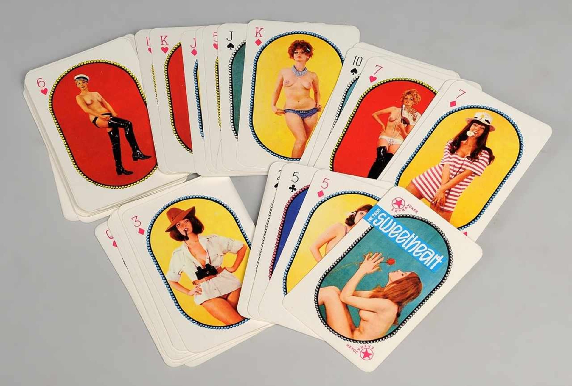 Erotik-Kartenspiel "Sweetheart" No. 7055 55 Rommé/ Canasta-Spielkarten mit weiblichen