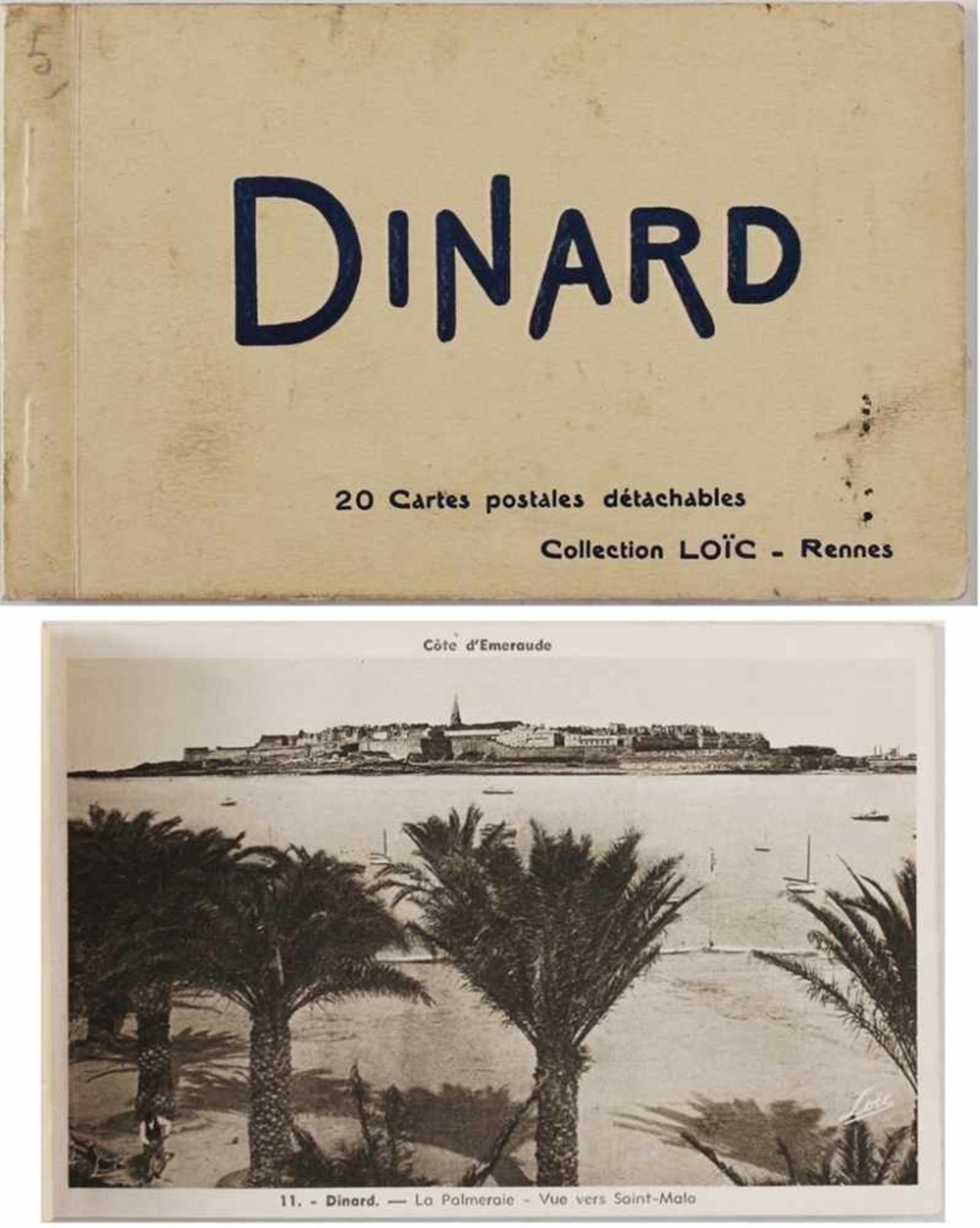 Französisches Postkartenheft 20 ungelaufene S/W-Postkarten mit versch. Ansichten von Dinard an der