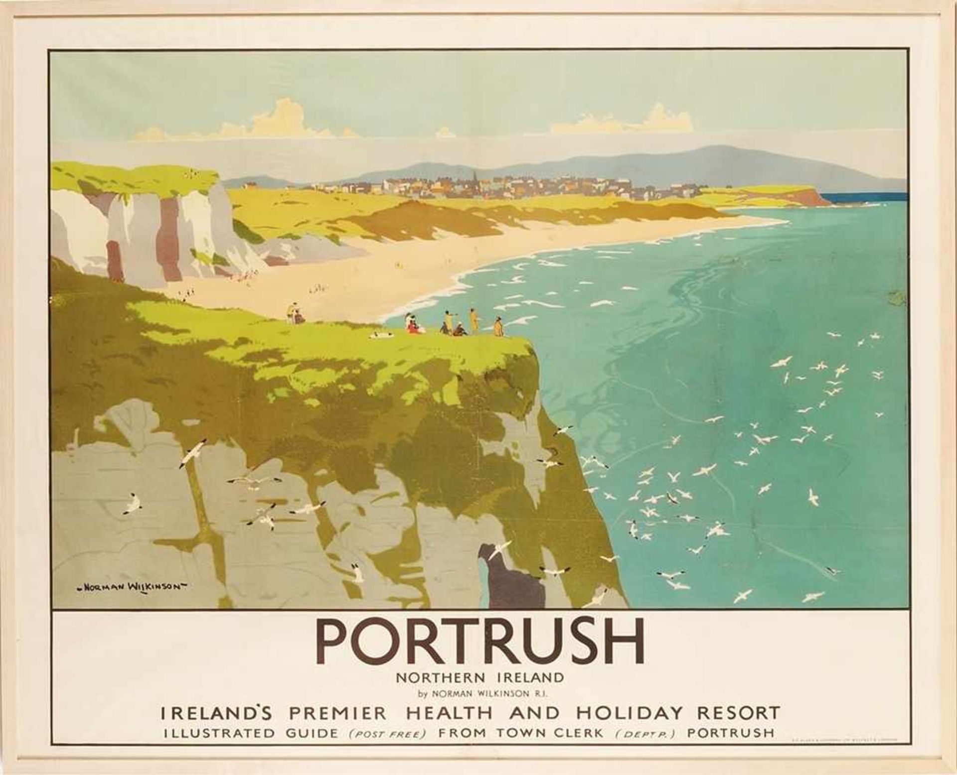 Wilkinson, Normen (1871 Cambridge - 1971) Farblithographie, auf Papier kaschiert. "Portrush",