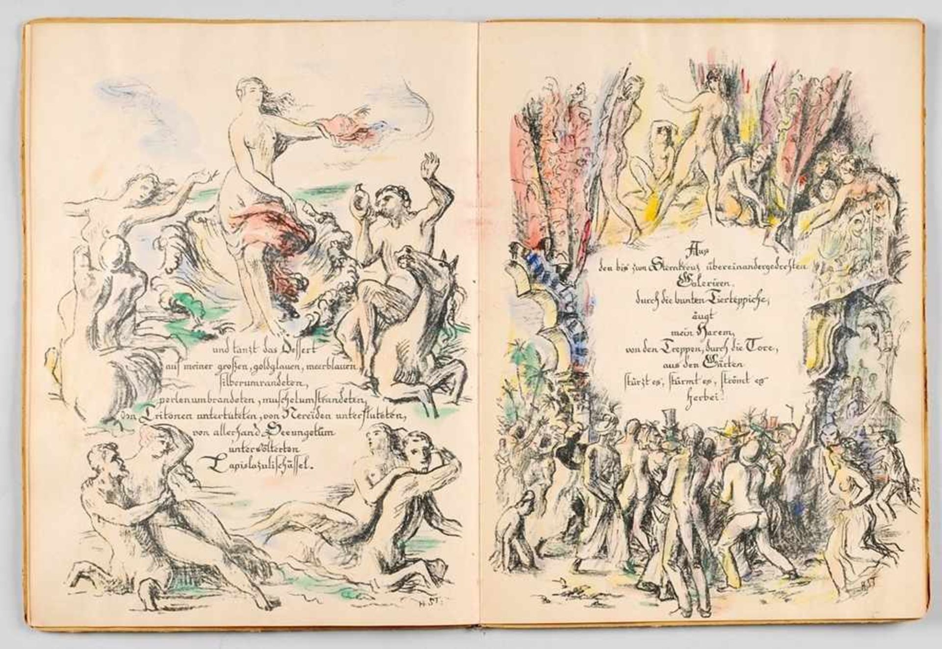 "Deutsches Dichterjubiläum" von Arno Holz. Mit Illustrationen (Faksimilelithographien) von Hans - Bild 3 aus 4