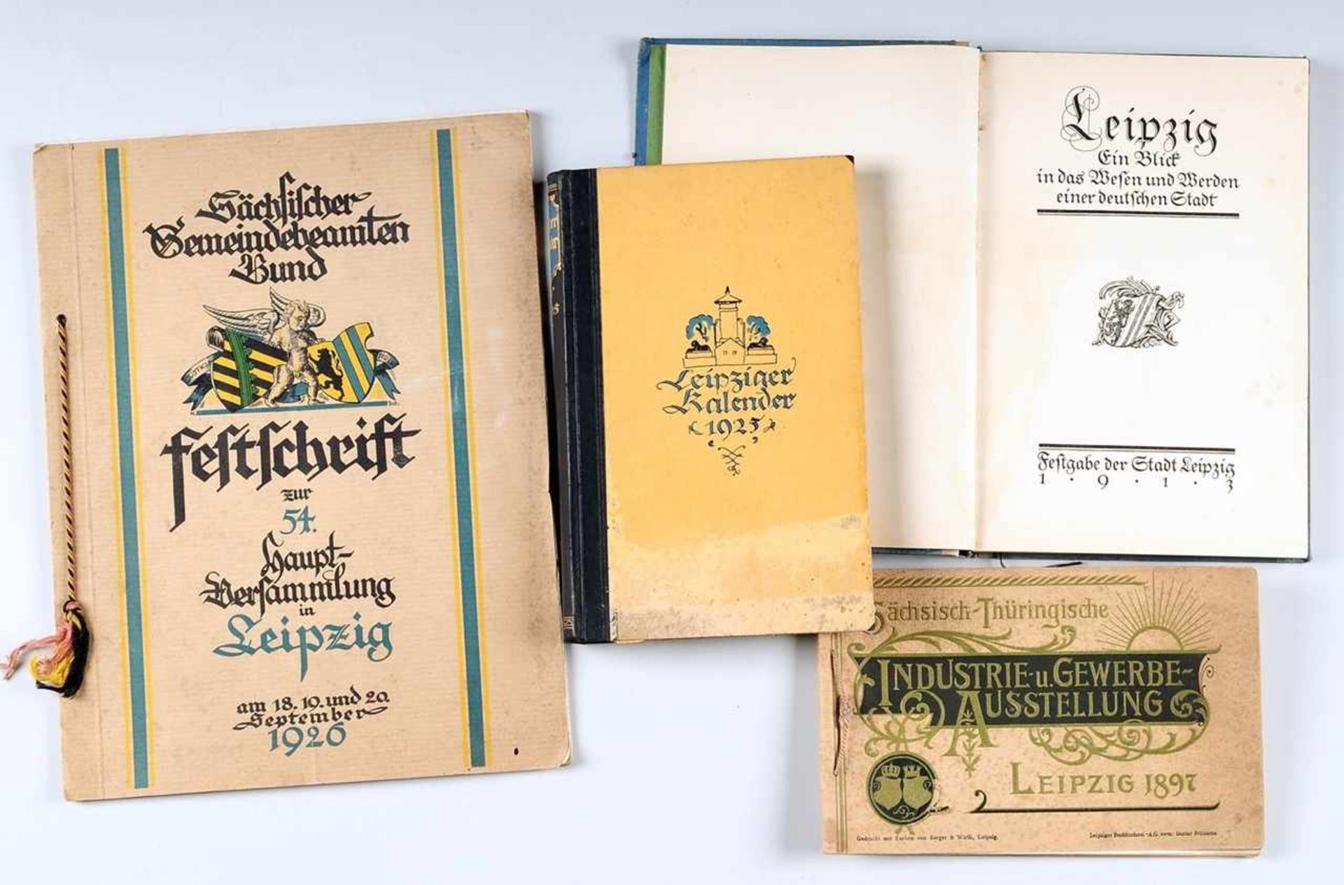 Konvolut Leipzig-Literatur 4 Bde. "Festschrift zur 54. Hauptversammlung des sächsischen
