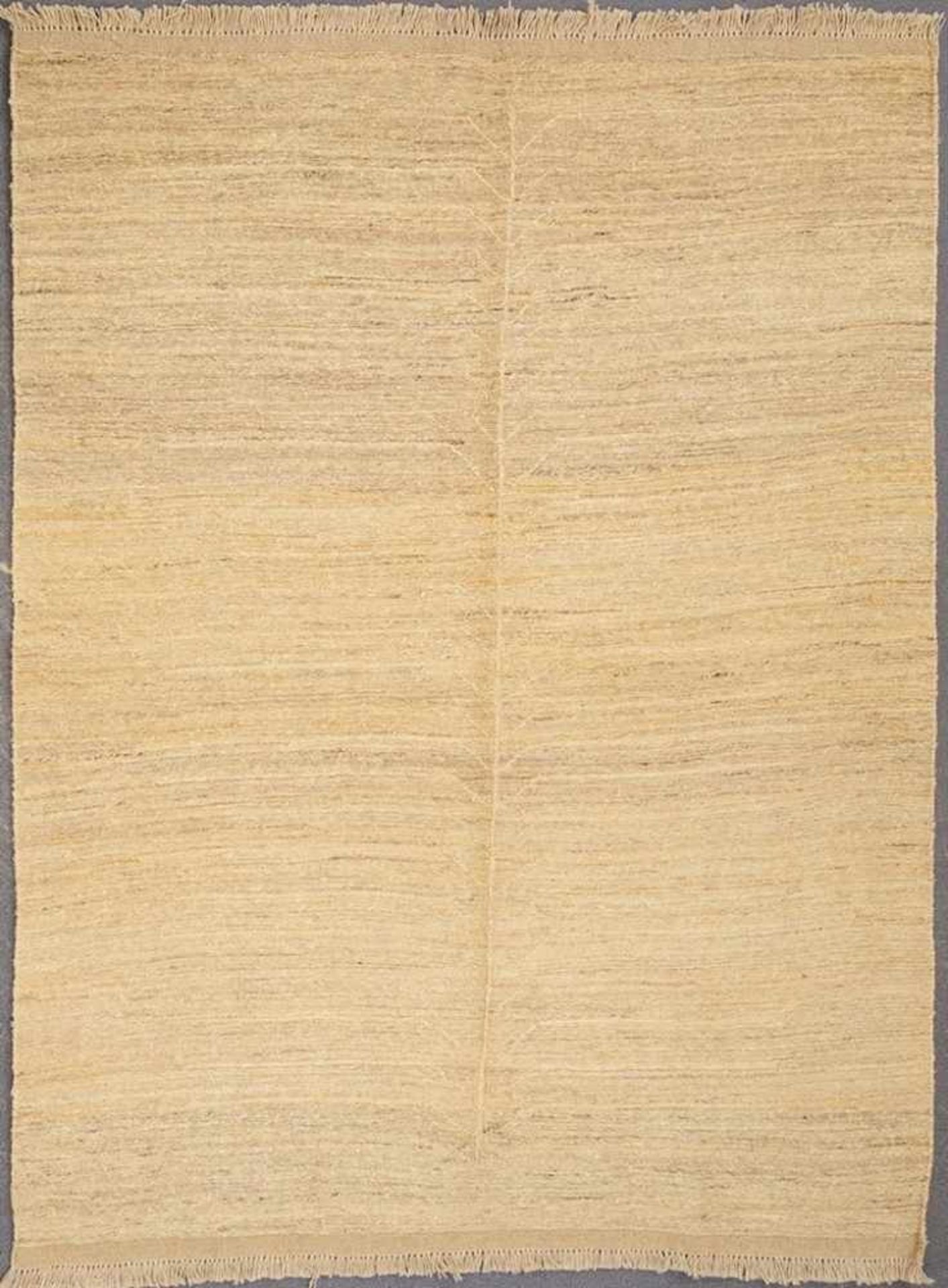 Sumakh Wolle/Wolle. Shiraz. Flachgewebe. Naturfarben beige, meliert. Fransen. 200 x 157 cm. (115)