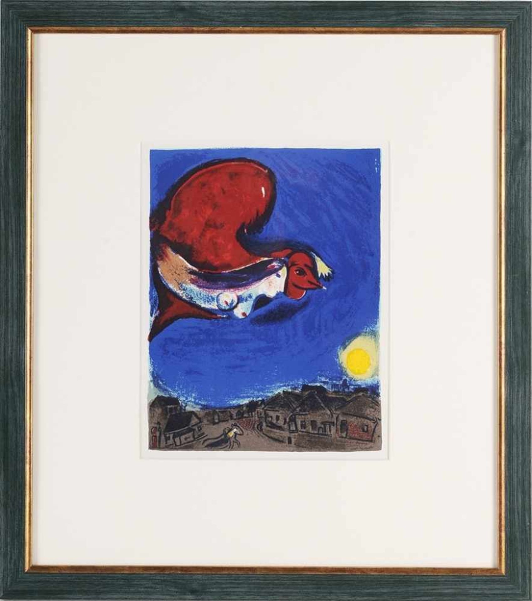 Chagall, Marc Farblithographie. "Roter Vogel und Frau, fliegend". R. u. in der Platte sign. - Bild 2 aus 2