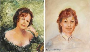 Wecker-Bergheim, Alexander (1924 Baden-Baden - 2001 München) Öl/Lwd. 2 Porträts v. jungen Frauen,