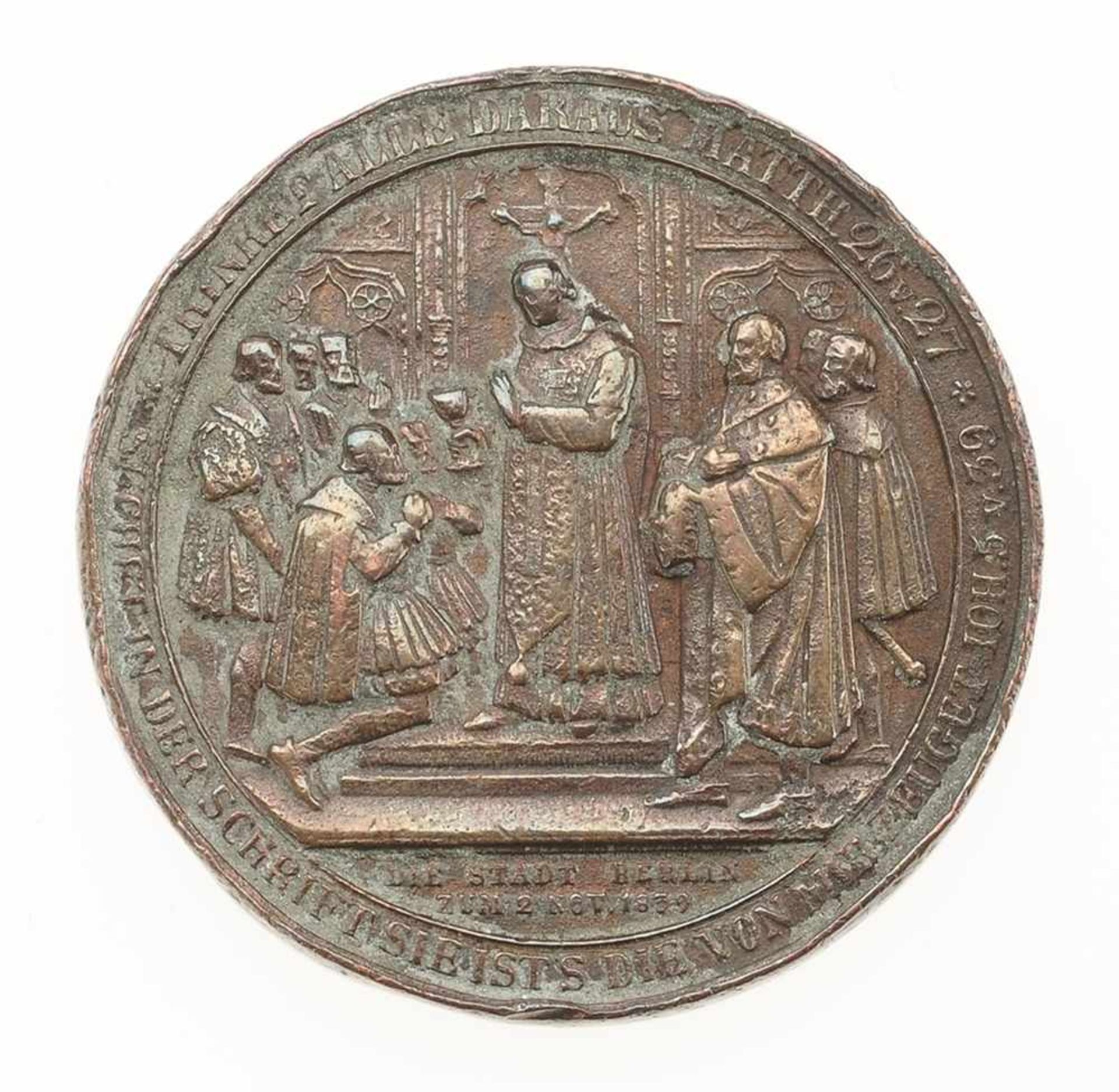 Pfeuffer, Carl (1801 Suhl - 1861 Berlin) Bronze. Medaille anlässlich der 300. Jahrfeier der - Bild 2 aus 2