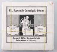 Packung Blattgold Ungeöffnete Packung "ffst. Rosenoble-Doppelgold 80 mm", 300 Blatt, 23 3/4