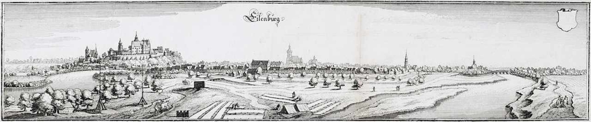 Merian d. Ä., Matthäus (1593 Basel - 1650 Schwalbach) Kupferstich. "Eilenburg". Historische