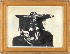 Kollwitz, Käthe nach (1867 Königsberg - 1945 Moritzburg) Tusche, Aquarell/Papier. "Hunger". Nach dem