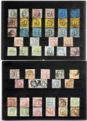 Konvolut Briefmarken der Thurn-und-Taxis Post 50 St. Versch.-farbige, glattrandige Marken über Werte