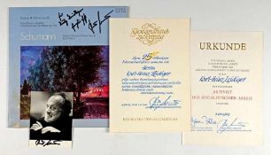 Schallplatte und drei Autografen Kurt Masur Langspielplatte "Gewandhausorchester Leipzig - Kurt