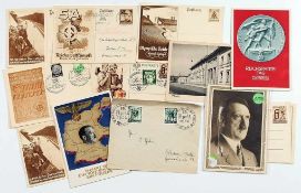 Konvolut Postkarten 3. Reich 15 St. U. a. Postkarte mit Ansicht der Reichskanzlei Berlin. Part. gel.