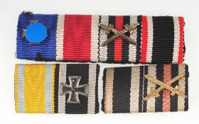 Drei Ordensspangen 2. Weltkrieg Kriegsverdienstkreuz, 2. Klasse / Ehrenzeichen für Frontkämpfer /