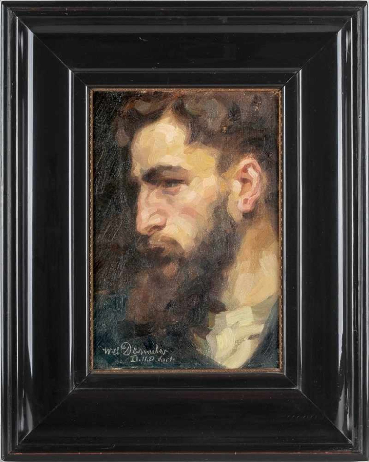 Demmler, Willy Hugo (1887 Hamburg - 1954 Düsseldorf) Öl/Lwd. Porträt eines bärtigen Mannes.