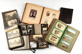 Konvolut Historische Postkarten- und Fotoalben 6 St. Familien-Fotoalbum mit Atelier- u.