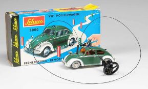 Schuco-Fernlenkauto "VW-Polizeiwagen" Metall, Kunststoff. Fernlenkeinrichtung. Antrieb über
