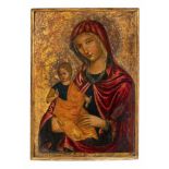 Veneto-Adriatischer Meister des 14./15. JahrhundertsMadonna mit Kind Tempera auf Holz. 48,7 x 34,7