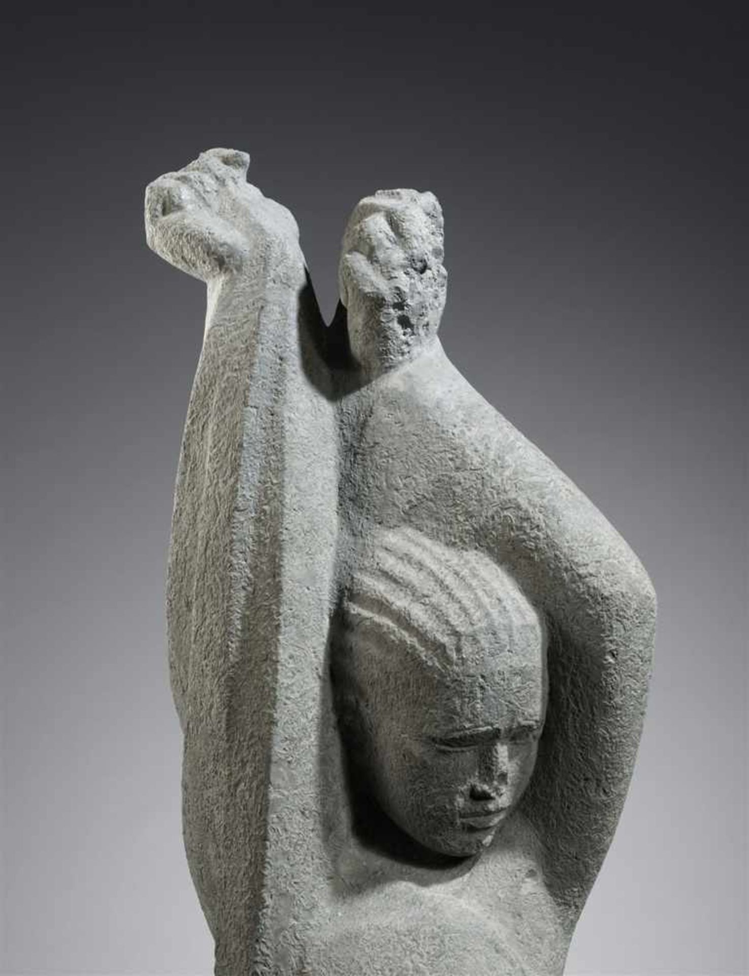 Georg KolbeZorn (Flamme) Steinplastik. Muschelkalk. Höhe 173,5 cm. Rückseitig am Sockel seitlich - Bild 7 aus 11