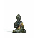 Buddha Amitabha. Bronze mit vergoldeter und bemalter Lackfassung. Provinz Yunnan. Dali-Königreich, 1