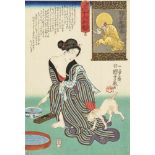 Utagawa Kuniyoshi (1797-1861) a) Two ôban from the series Uso to mago kokoro no ura omote. Woman and