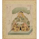 Katsushika Hokusai (1760-1849) et al. Seven surimono in shikishiban and other formats. Including: