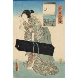 Utagawa Kunisada (1786-1864) and Utagawa Kunihisa II (1832-1891) a) Two ôban. Series: Edo meisho,