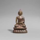 Buddha Shakyamuni. Kupfer, getrieben. Sinotibetisch. 19. Jh. In Meditationssitz auf einem