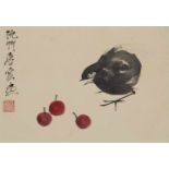 Tang Yun Leporello-Album mit acht Darstellungen von Pflanzen und Tieren. Brokatbespannte Deckel.