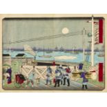 Utamaro Hiroshige III (1842-1894) 17.5 x 12.1 cm. Album title: Tôkyô kaika sanjûrokkei. 36 double