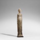 Figur eines Beamten. Nördliche Wei-Zeit (386-535) Stehende Figur mit Beamtenkappe. Reste roter,