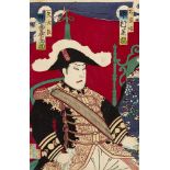 Toyohara Kunichika (1835-1900) and Toyohara Chikanobu (1838-1912) Two ôban triptychs. a) Four actors