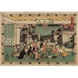 Utagawa Hiroshige (1797-1858) Three ôban from the series Chûshingura. Acts 2, 4 and 7 from the