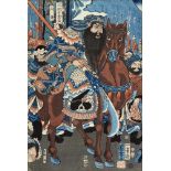 Utagawa Kuniyoshi (1797-1861) a) Ôban triptych. Title: Minamoto Yorimitsu no Shitennô tsuchigumo