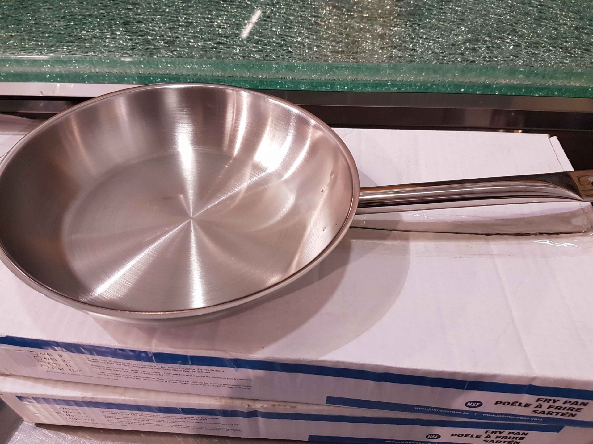 9.5" Heavy Duty Stainless Steel Fry Pan - Lot of 2