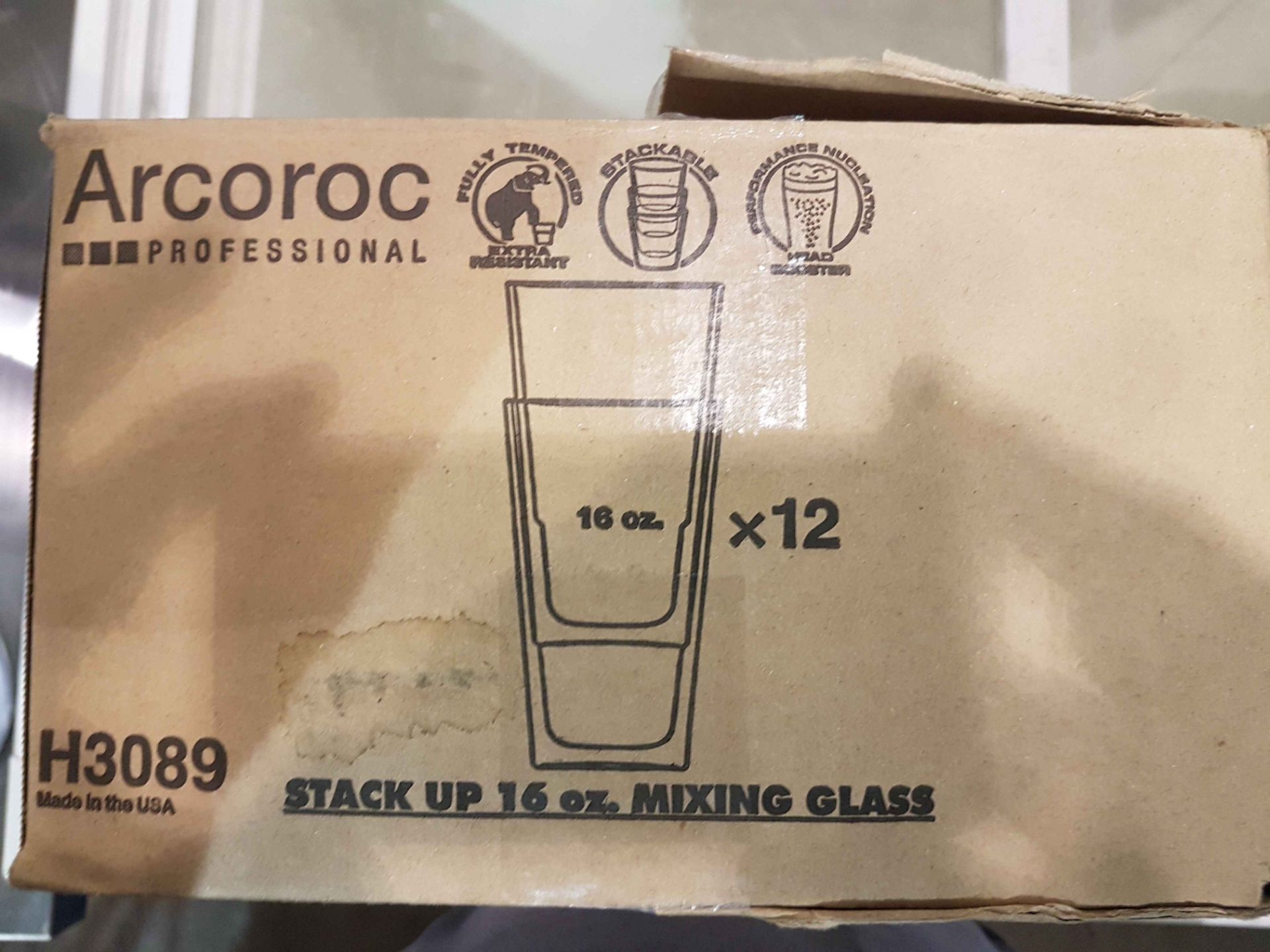 Arcoroc Stack Up 16oz Mixing Glasses - Lot of 11 - Bild 3 aus 3