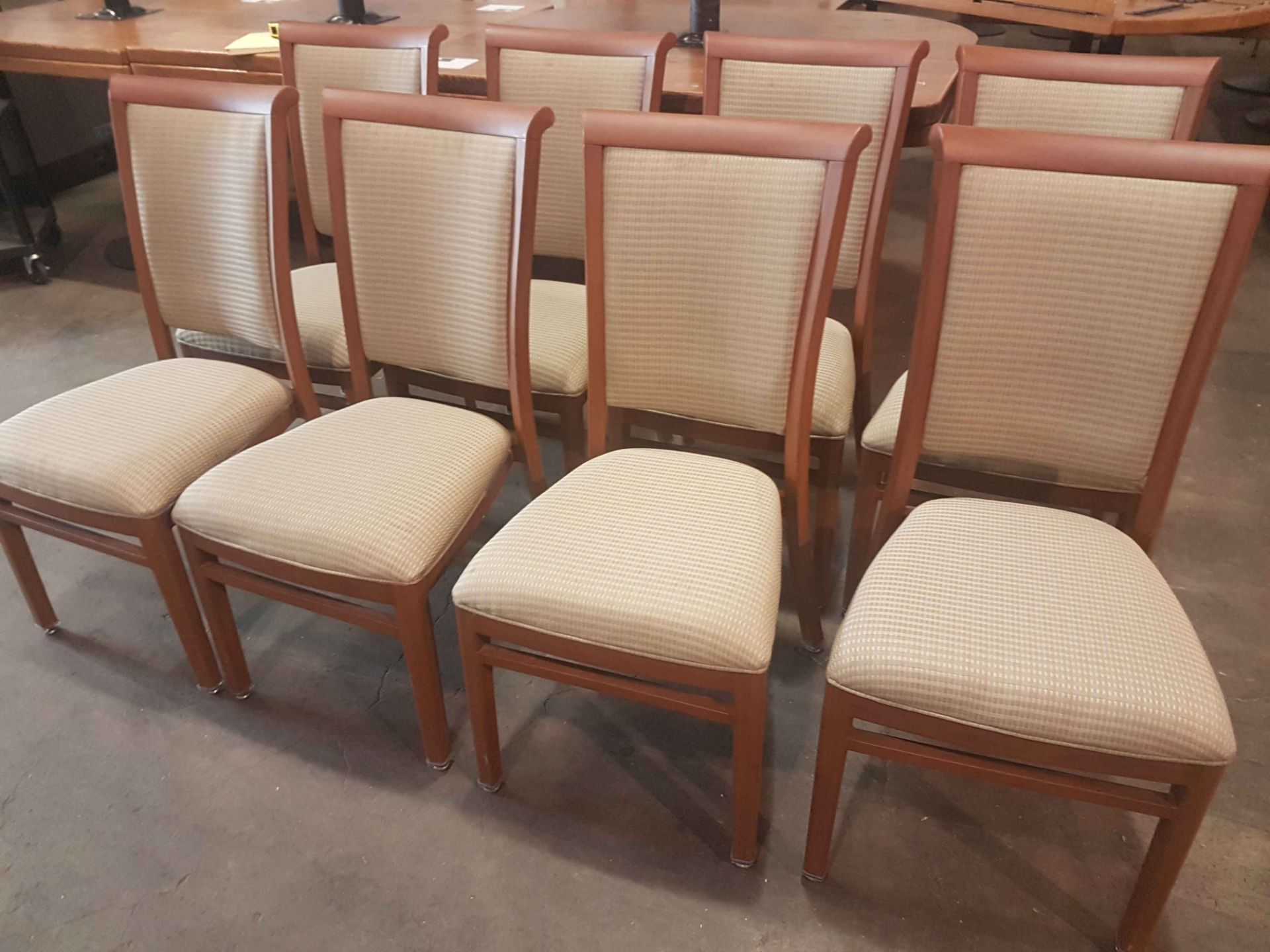 Brown Metal Framed Upholstered Chairs - Lot of 8 - USA Made - Bild 2 aus 3