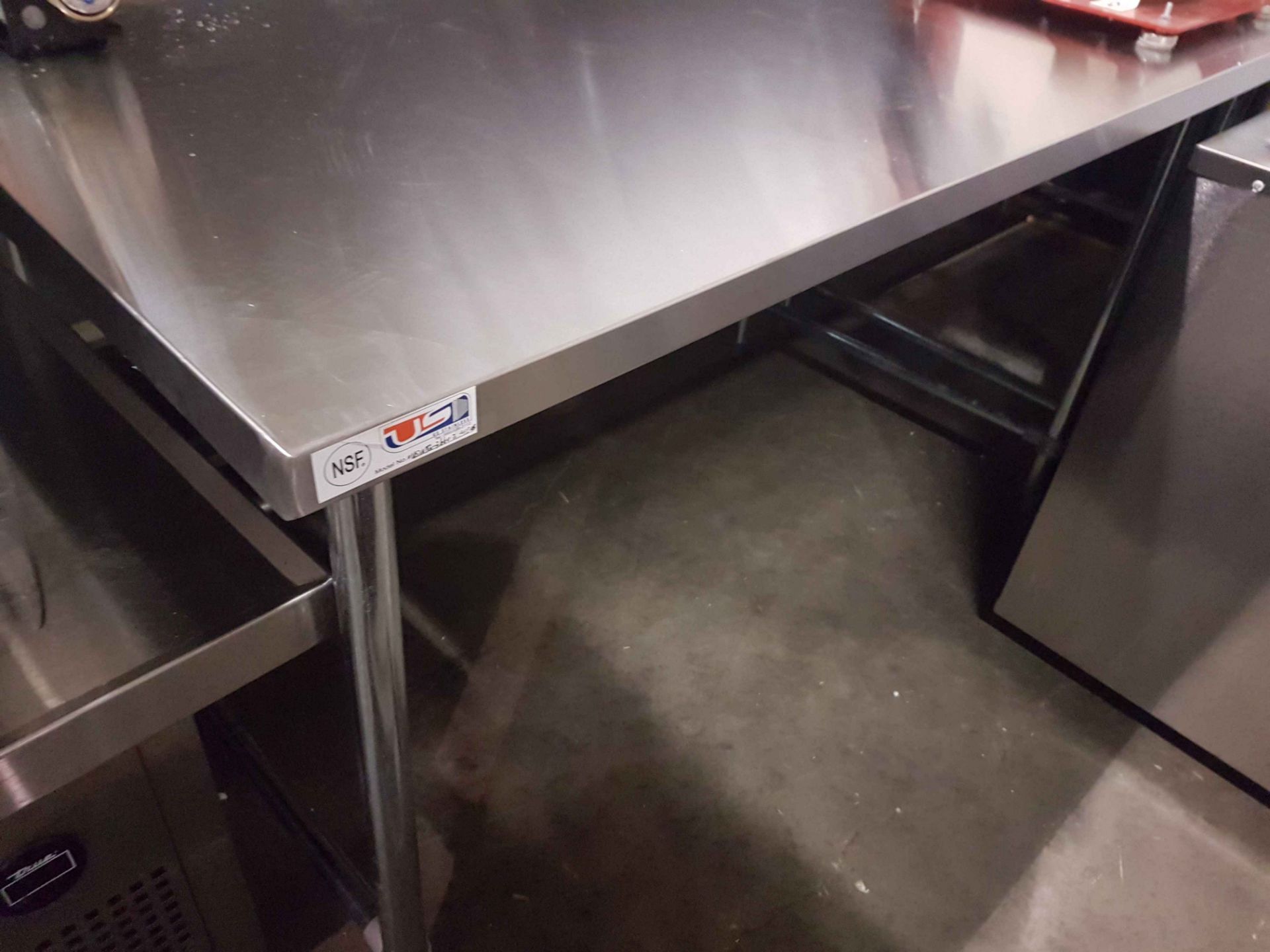 36" x 60" Stainless Work Table with Tube Frame Legs - USWTG-3660 - Image 3 of 3