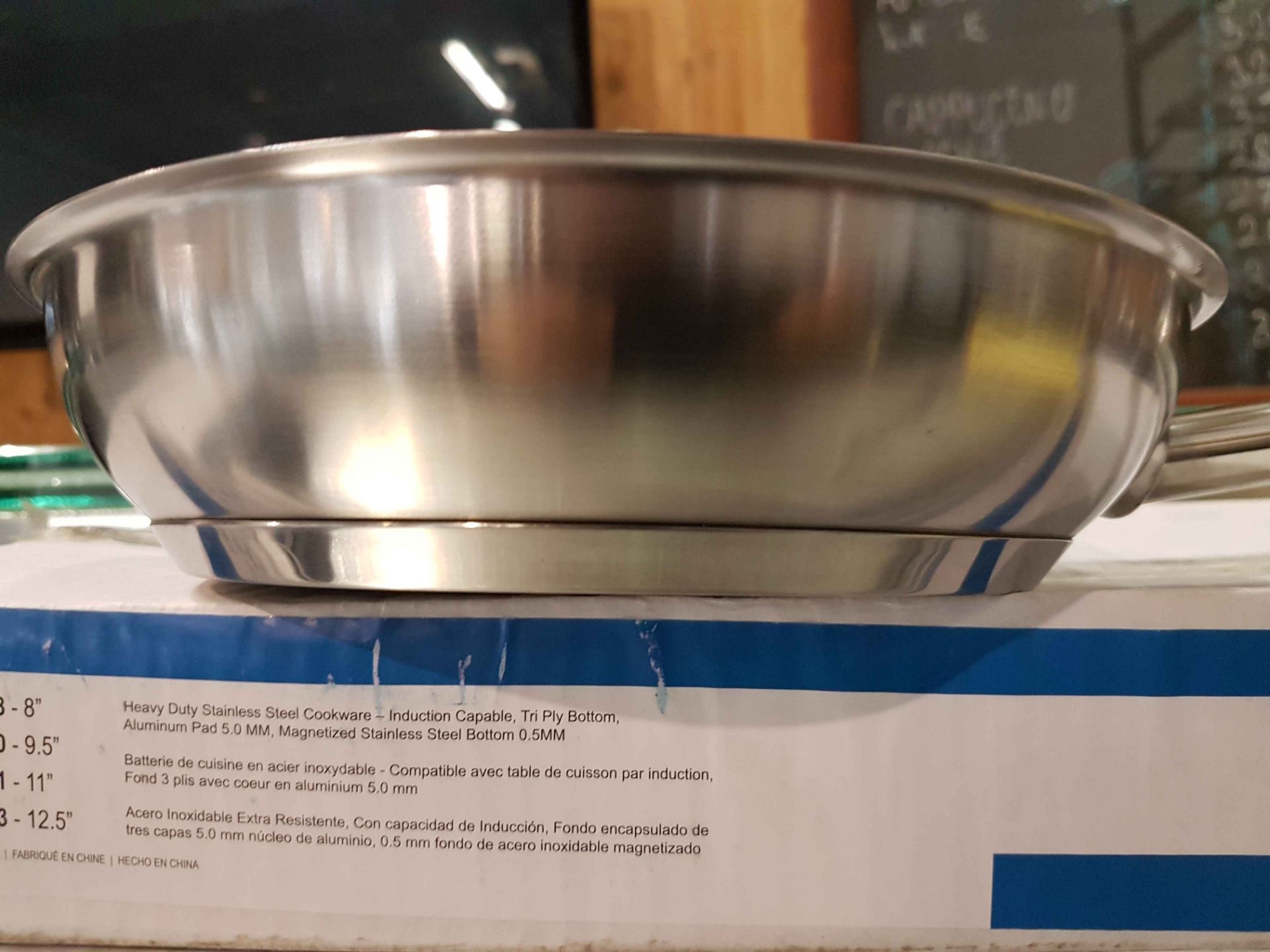 9.5" Heavy Duty Stainless Steel Fry Pan - Lot of 2 - Image 2 of 3