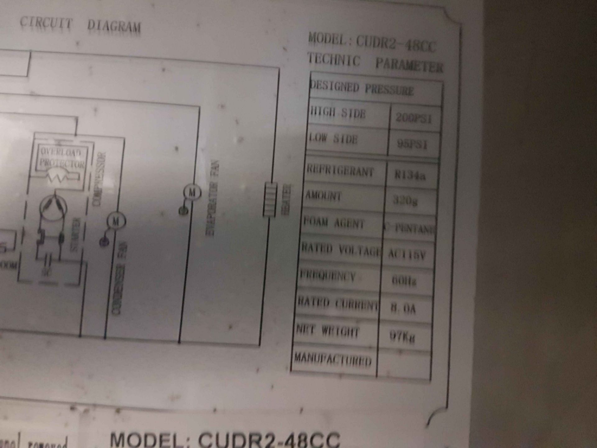 EFI 48" 2 Door Under Counter Cooler - Model CUDR2-48CC - Image 4 of 4