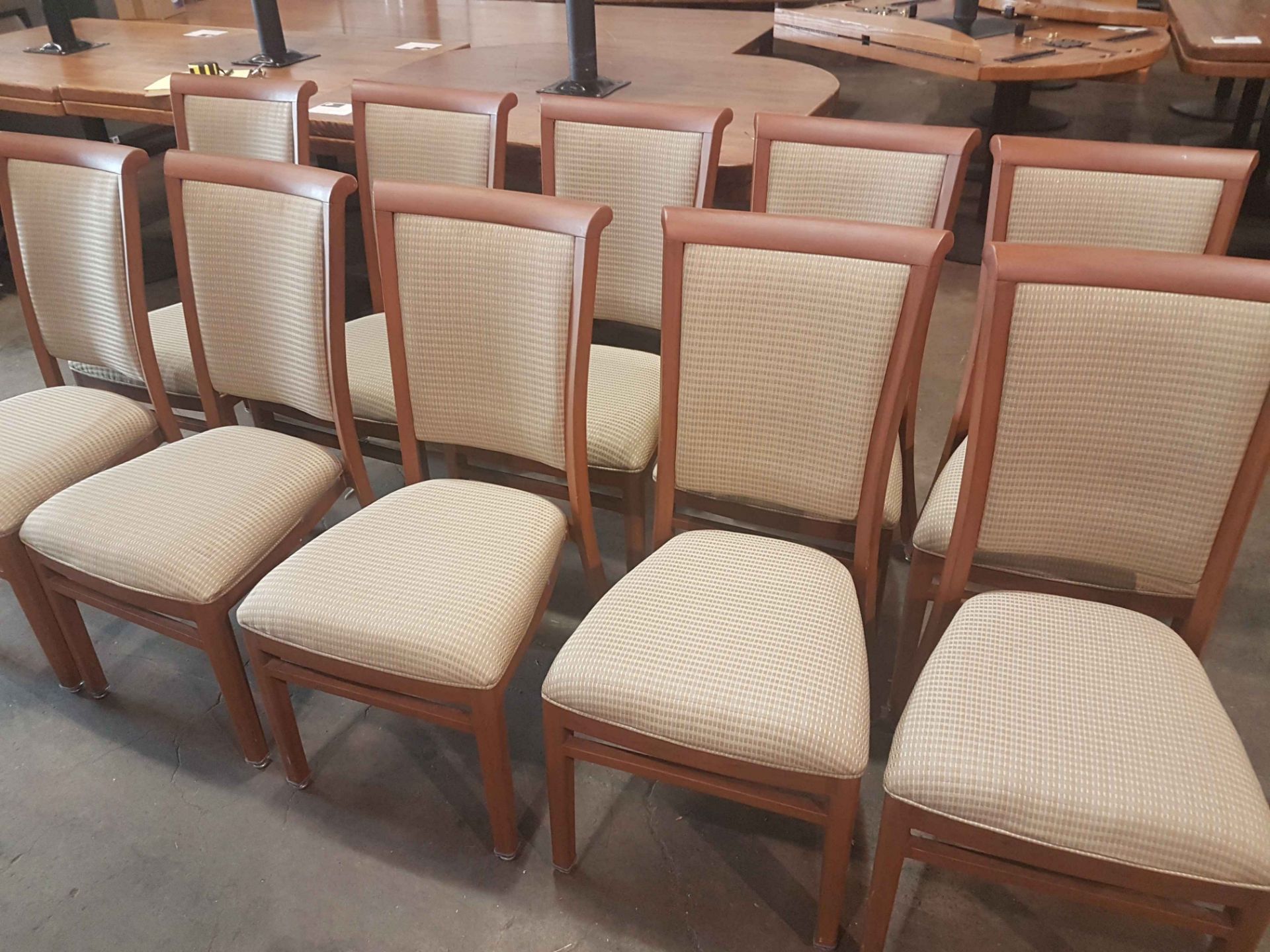 Brown Metal Framed Upholstered Chairs - Lot of 10 - USA Made - Bild 2 aus 3