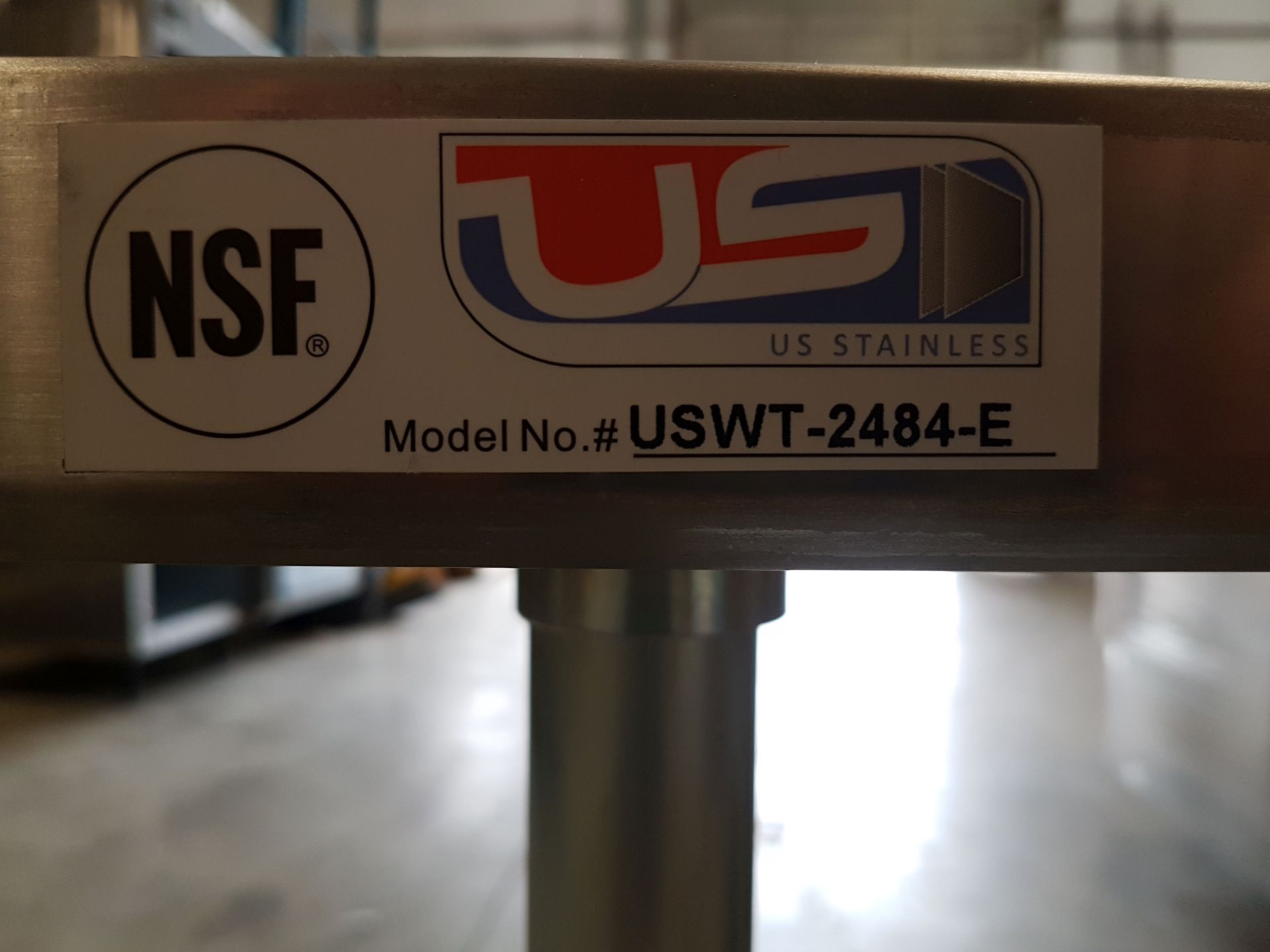 24" x 84" Stainless Work Table with Galvanized Under Shelf - USWTG-2484-E - Image 2 of 2