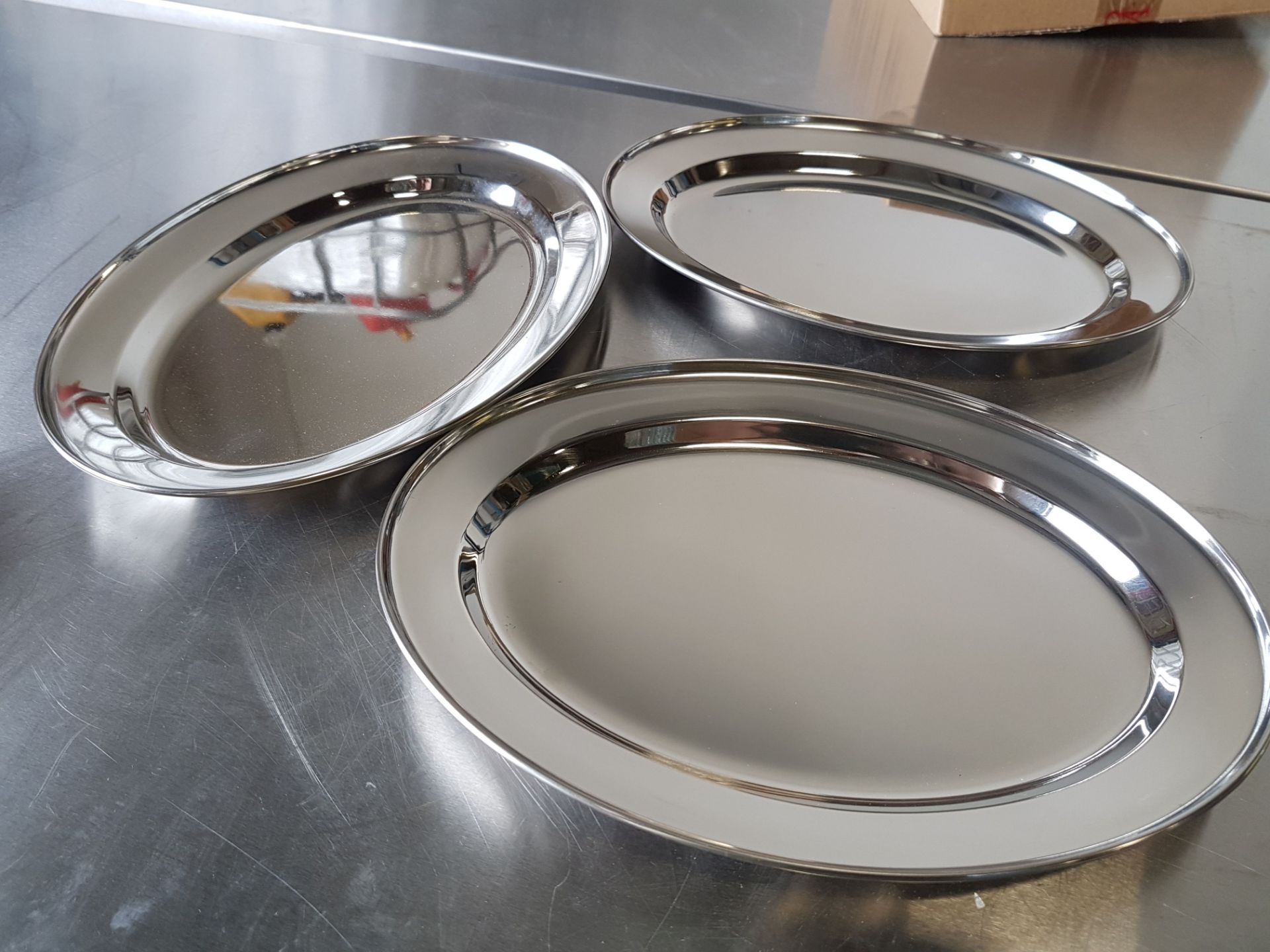 11" Stainless Oval Platters - Lot of 3 - Image 2 of 2