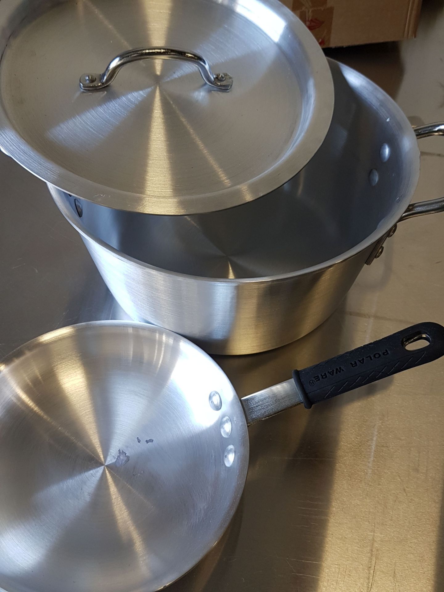 8" Aluminum Fry Pan & 7 QT Aluminum Sauce Pot with Lid - Image 2 of 4