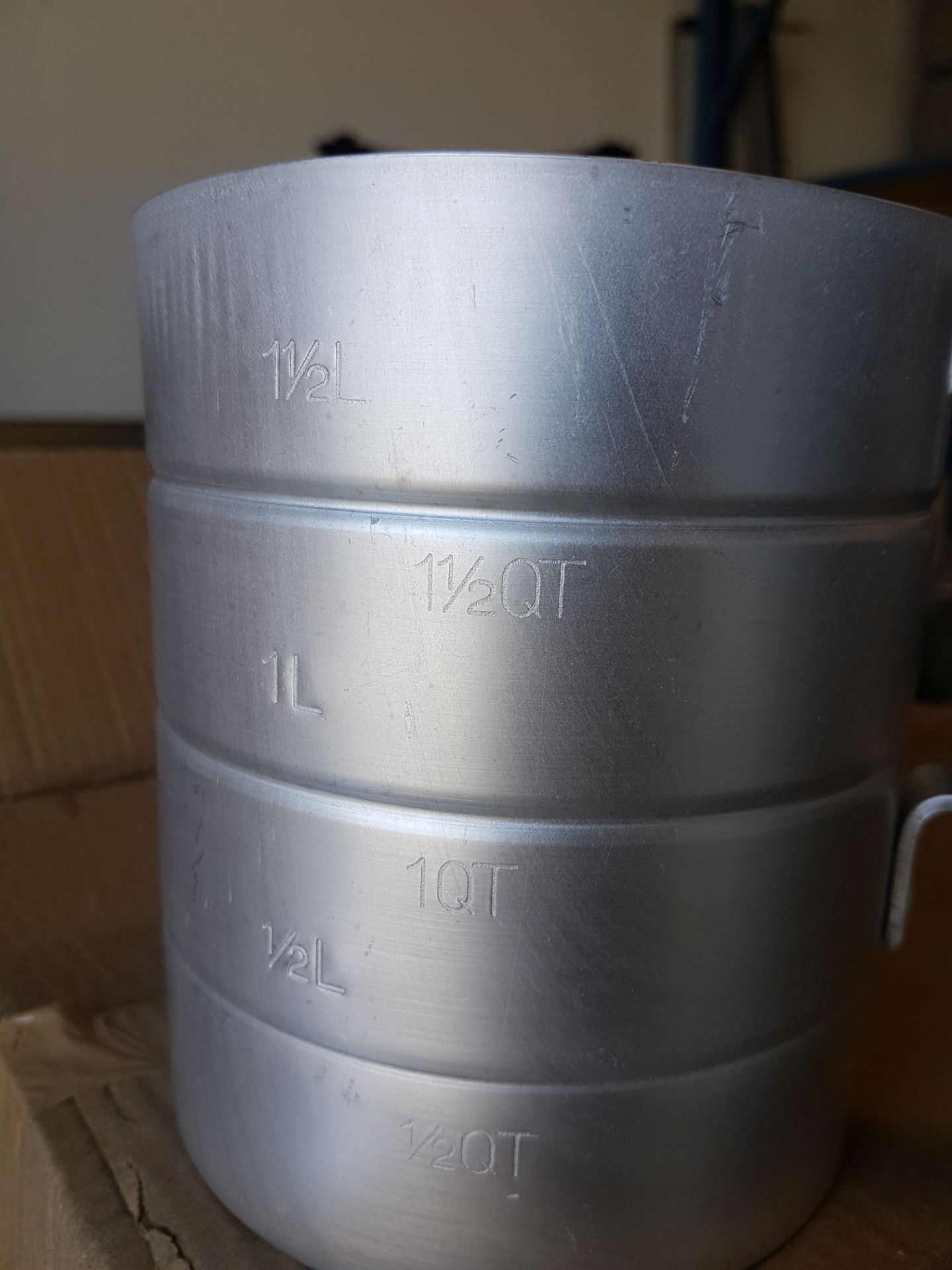 1.5 QT Aluminum Measure Cups - Lot of 6