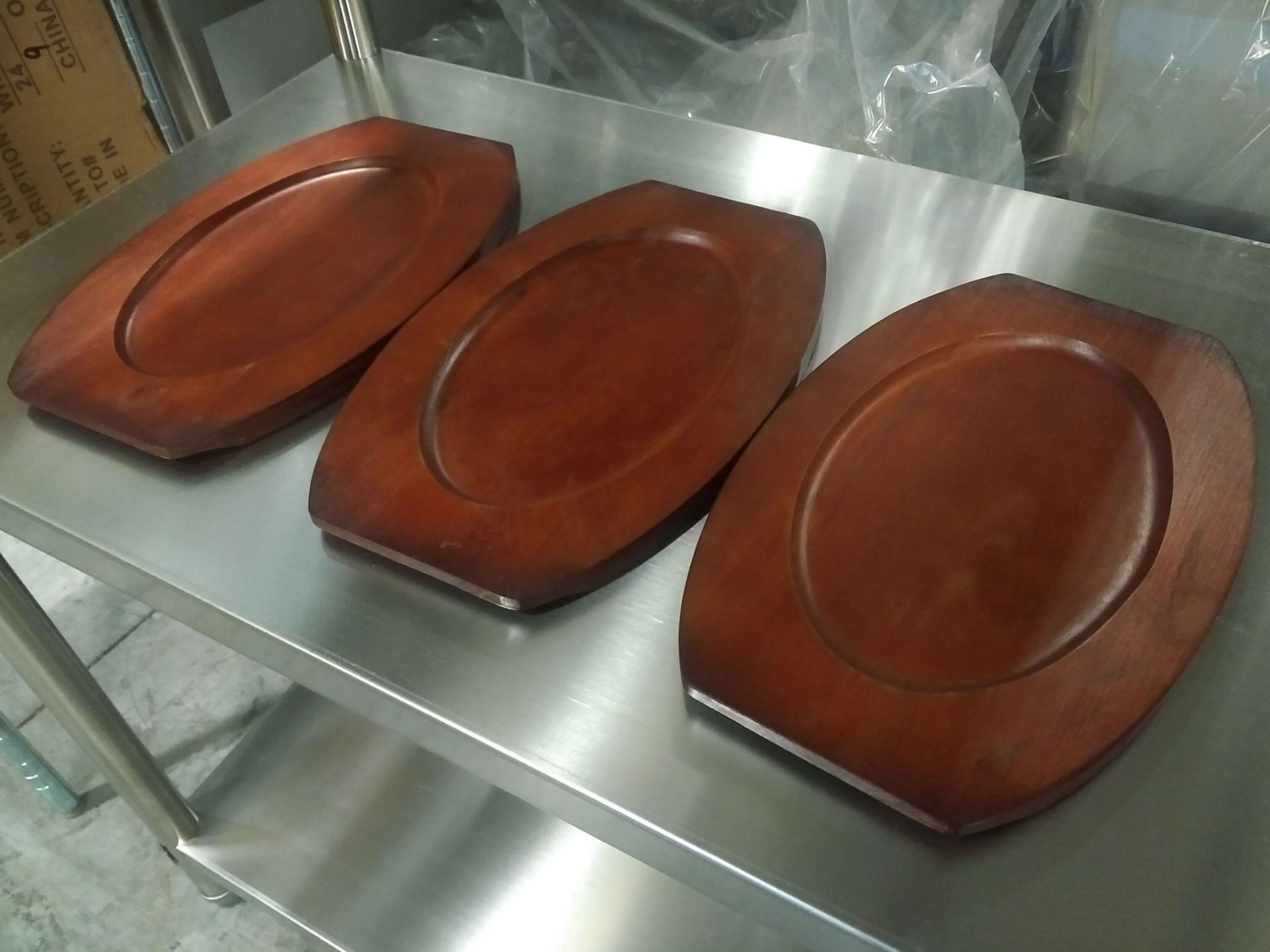 12" Wooden Platters - Lot of 3