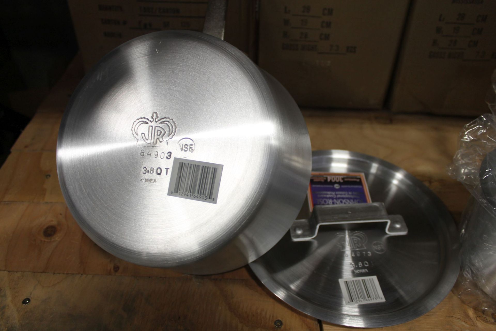 3.8qt Aluminum Tapered Sauce Pan with Lid - Image 3 of 3